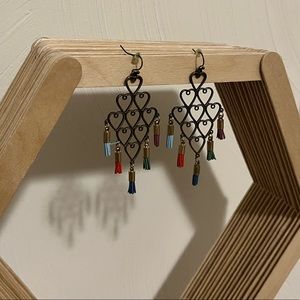 Plunder Farlan Bohemian Dangling Multicolor Tassle Earrings